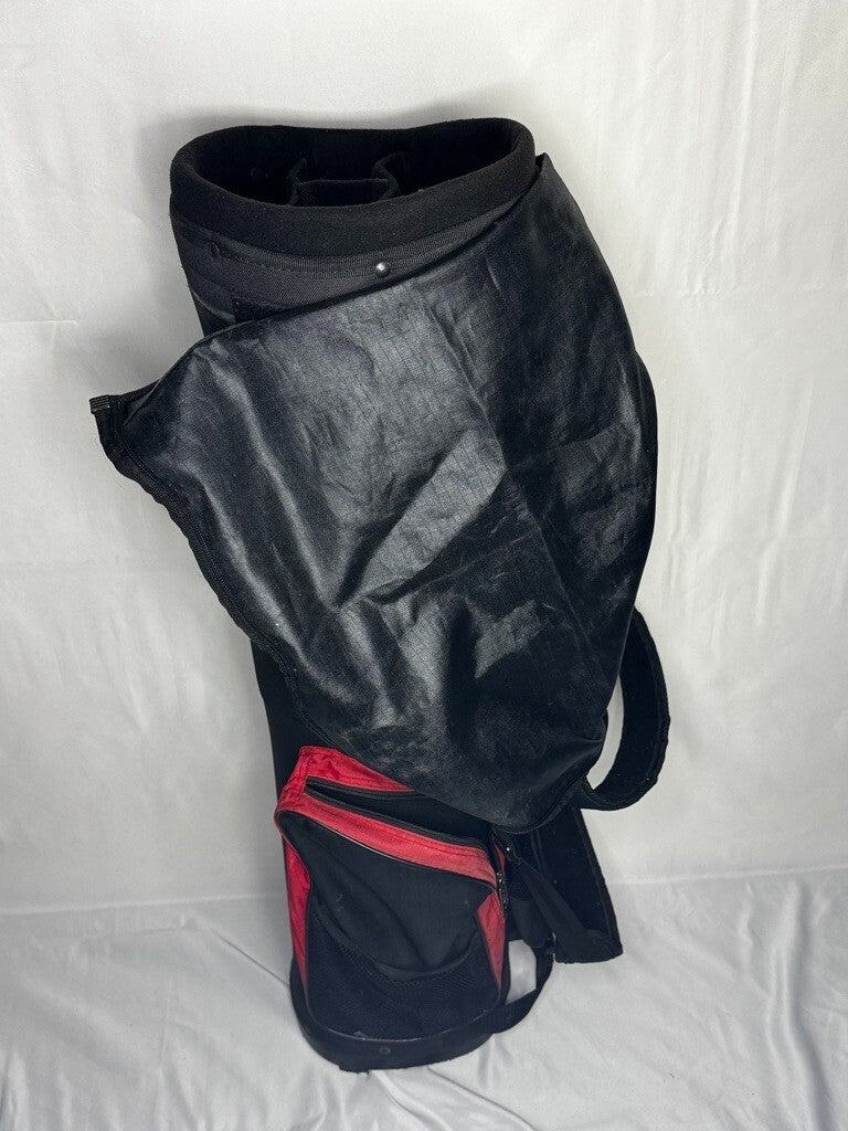 Howson Cart Bag 4-Pocket Black/Red w/ Rain Cover | Golf Bag