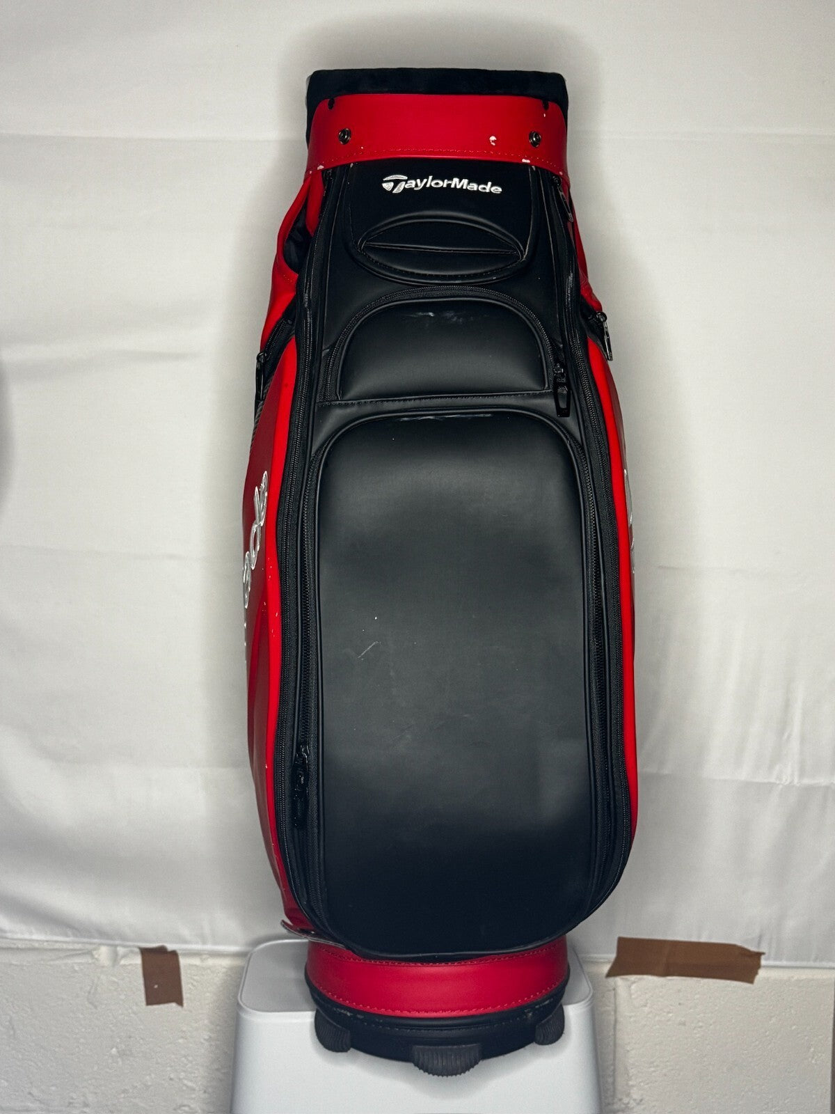 TaylorMade Tour Staff Stealth Cart Bag Red/Black | 6 Way Divider