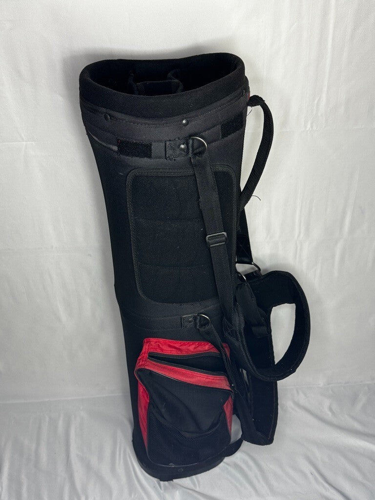 Howson Cart Bag 4-Pocket Black/Red w/ Rain Cover | Golf Bag
