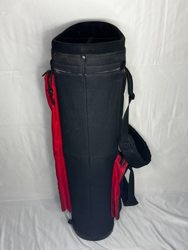Howson Cart Bag 4-Pocket Black/Red w/ Rain Cover | Golf Bag