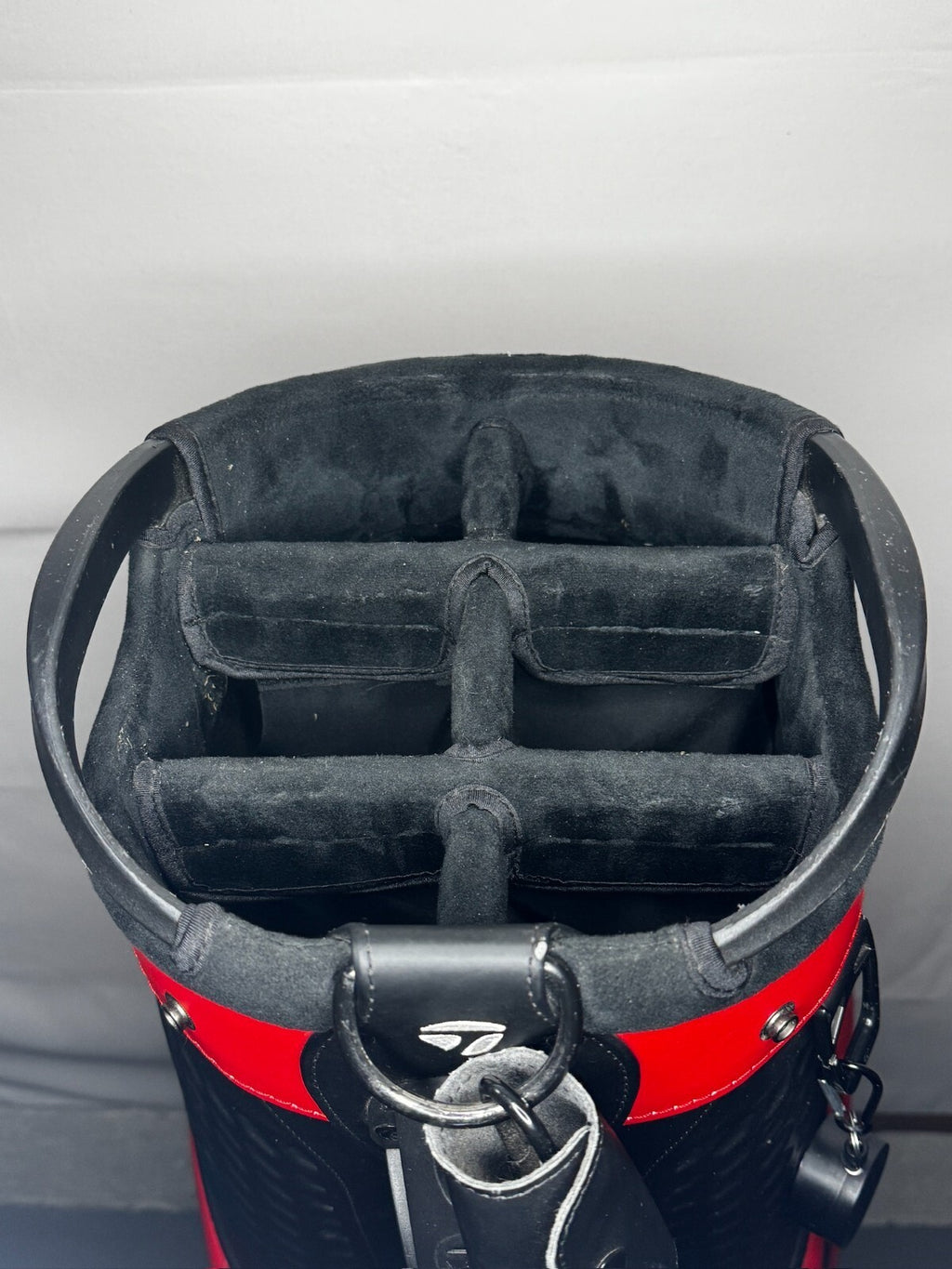 TaylorMade Tour Staff Stealth Cart Bag Red/Black | 6 Way Divider