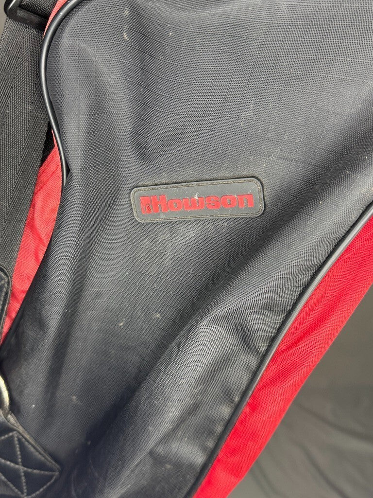 Howson Cart Bag 4-Pocket Black/Red w/ Rain Cover | Golf Bag