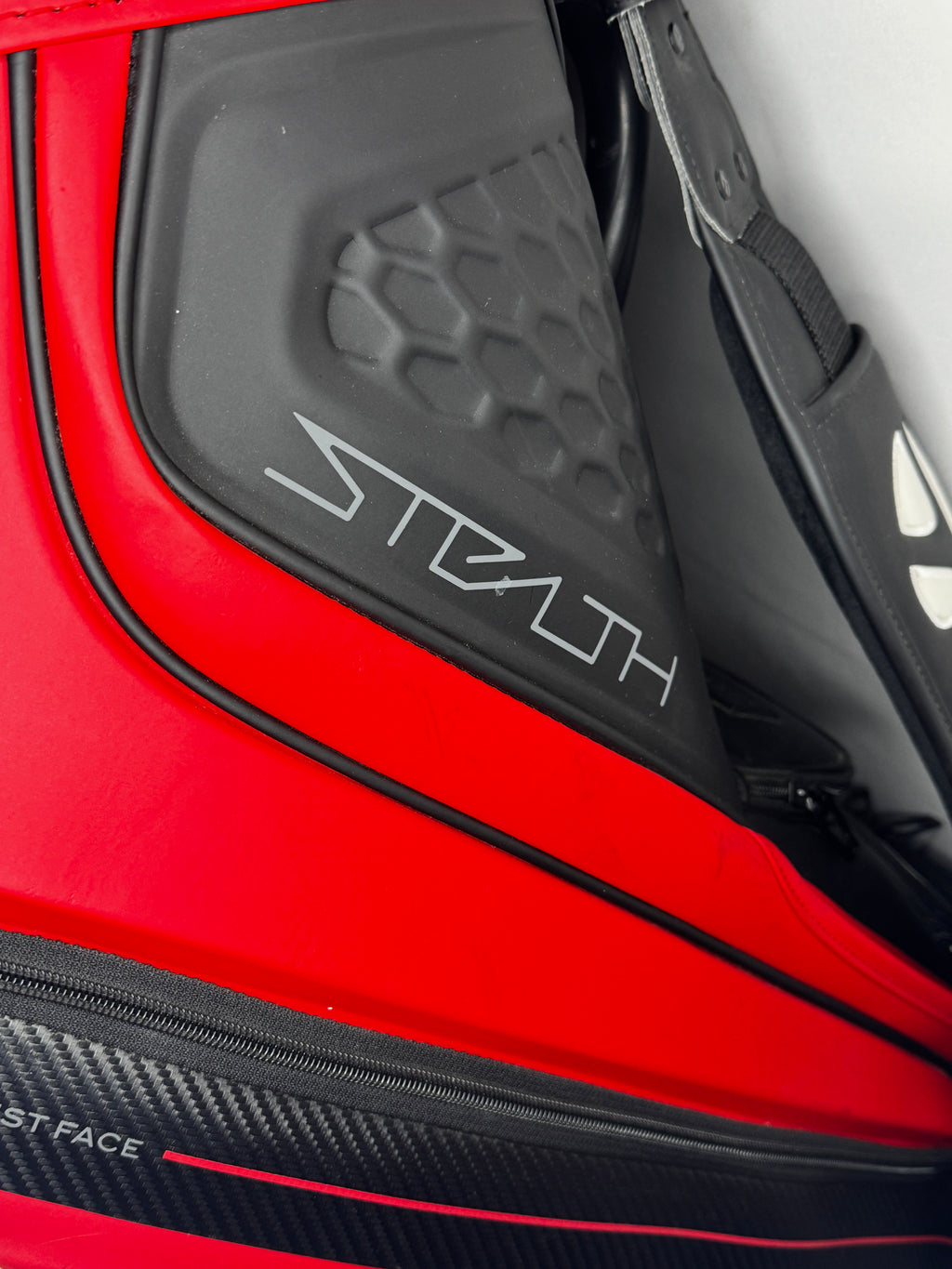 TaylorMade Tour Staff Stealth Cart Bag | Red & Black | With Rain Cover | Very Good Condition