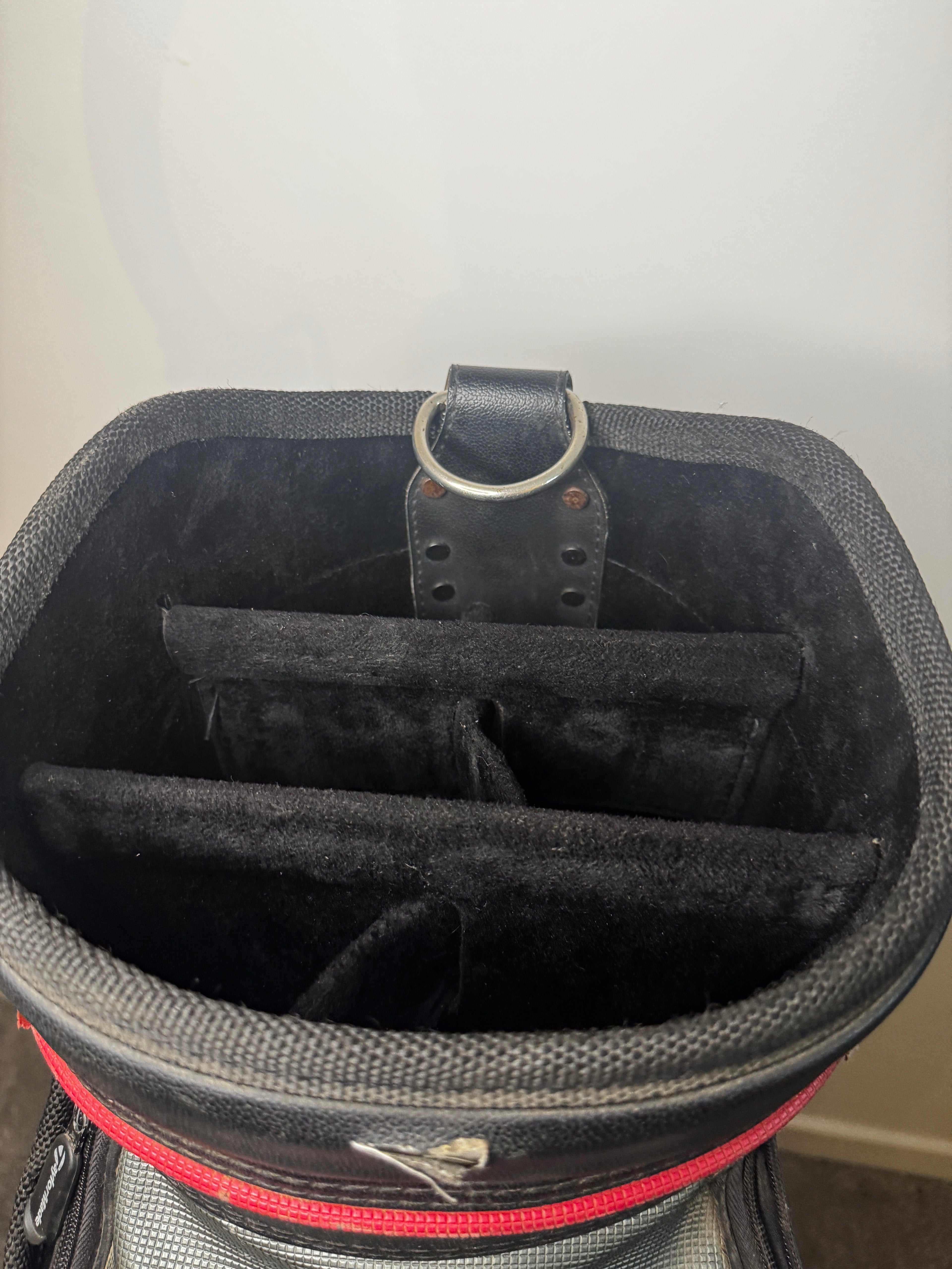 TaylorMade Leather Tour Cart Bag | 6-Way Divider | Adjustable to 3-Way | Good Condition